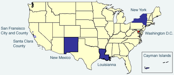 Where MYSI is working - New York, Washington DC, Louisianna, New Mexico, San Fransisco, Santa Clara County